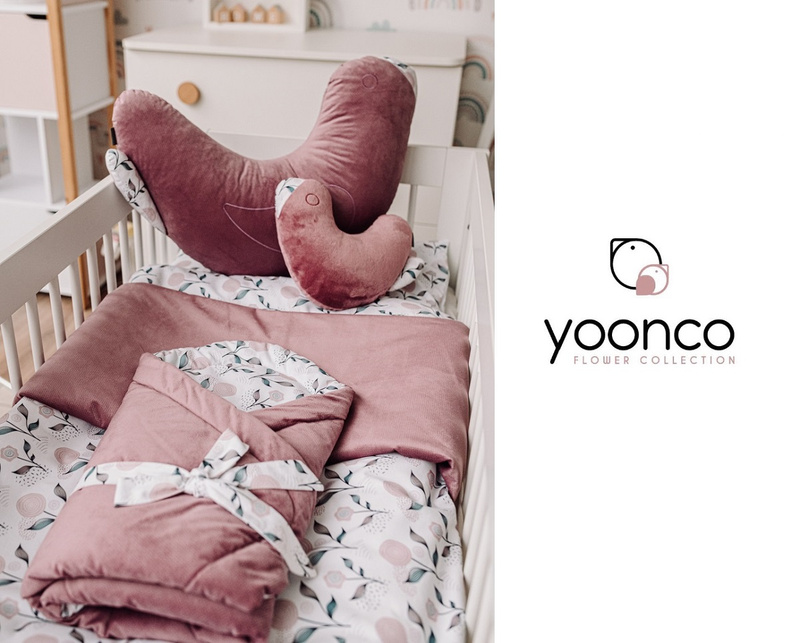 YOONCO - rożek niemowlęcy z kokardą 75x75 cm | Flower