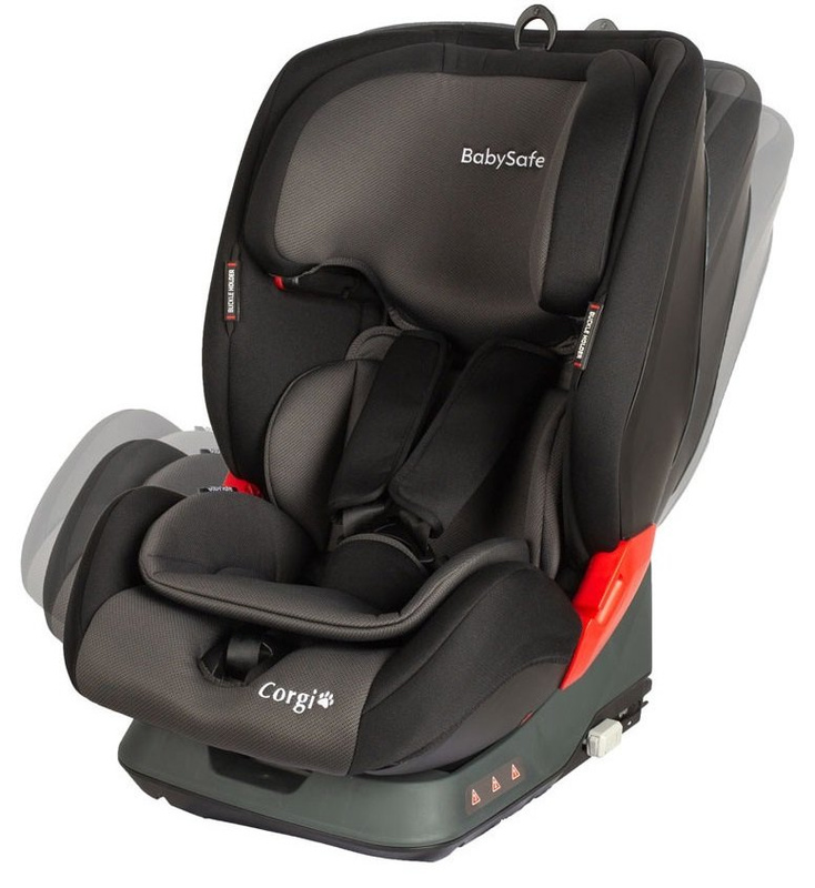 BABYSAFE Corgi - fotelik samochodowy 9-36 kg | Grey-Black