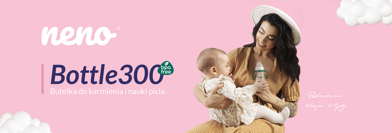 NENO Leite/Bottle 300 - kolektor na mleko MAGICZNA BUTELKA + butelka do karmienia i nauki picia ze smoczkiem 300 ml