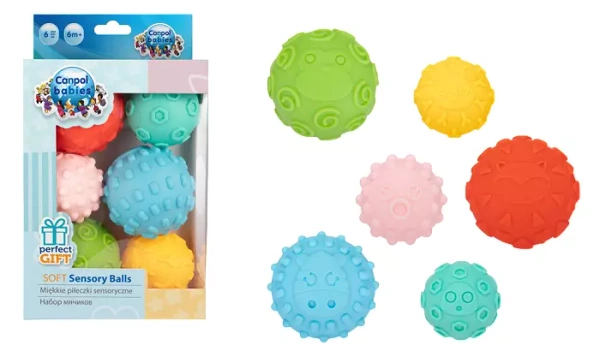 CANPOL BABIES - miękkie piłeczki sensoryczne 6 sztuk