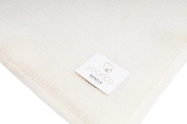 YOONCO Mgiełka - lekki kocyk bambusowy 80x100 cm | Gładki Kremowy