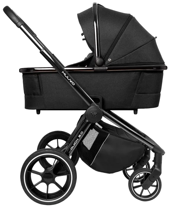 MUUVO Quick 3.0 Black Chrome - gondola XL do wózka | Jet Black