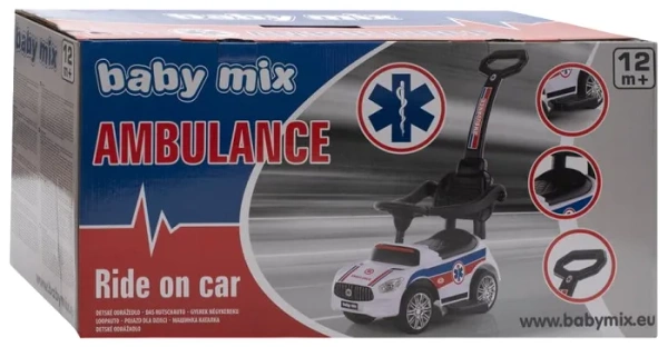 BABY MIX Ambulans - jeździk z panelem dźwiękowym | Karetka pogotowia