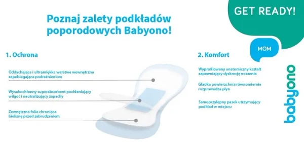 BABYONO - podkłady poporodowe Night & Day | 10 szt.