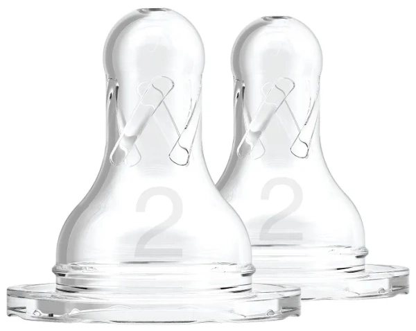 DR BROWN'S - 2 x smoczek standard do wąskiej butelki, poziom 2 | 3-6 miesięcy