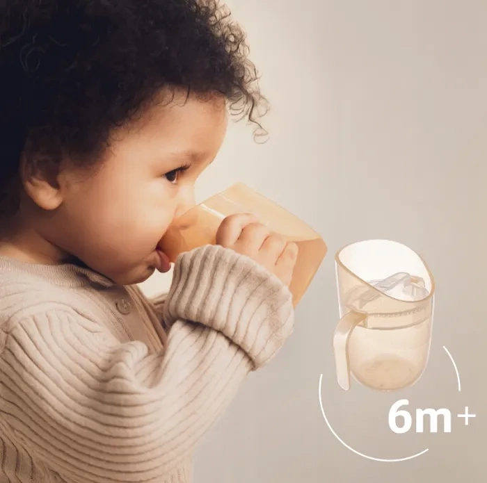 LOVI Genius - kubek treningowy z wkładką i uchwytami 150 ml | Pistachio