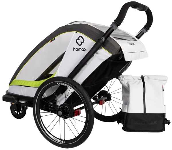 HAMAX Breeze - dwuosobowa przyczepka rowerowa | White/Green