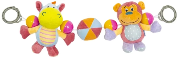 BABY MIX - pluszowa zawieszka do wózka lub fotelika | Hipcio i małpka