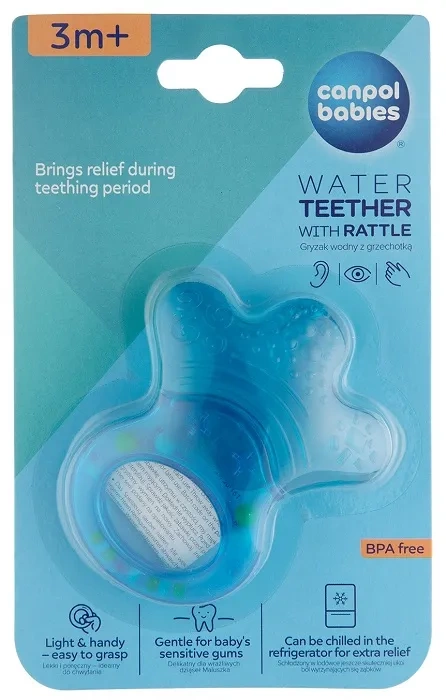 CANPOL BABIES - gryzak wodny z grzechotką Łapka | Niebieski