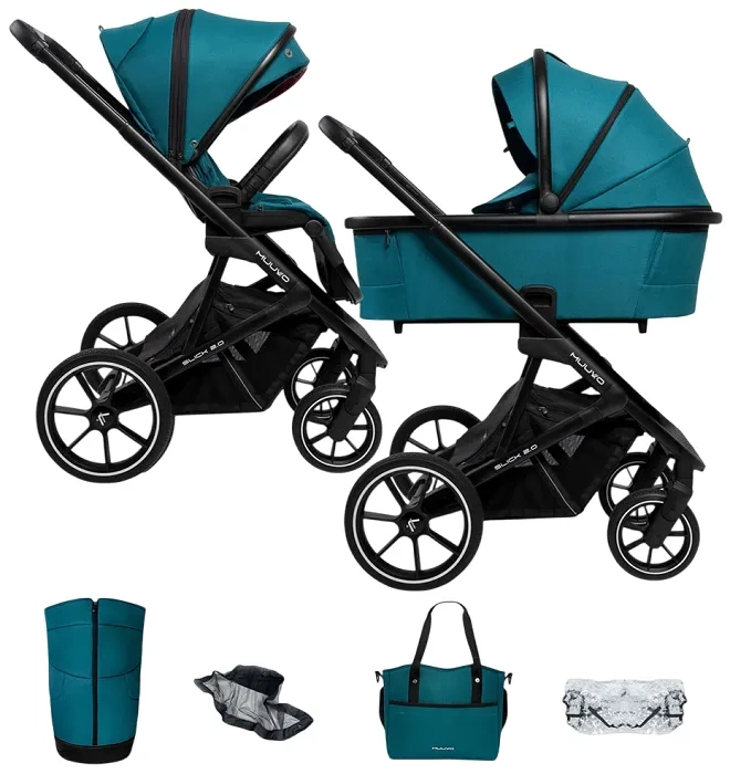 MUUVO Slick 2.0 - wózek wielofunkcyjny, zestaw 2w1 | Tropical Green (+ ADAPTERY)