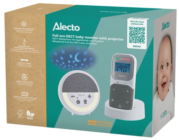 ALECTO DBX150 - luksusowa niania audio Full Eco z projektorem, wyświetlaczem, lampką nocną i kołysankami 
