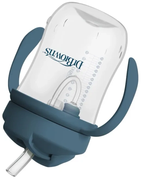 DR BROWN'S - kubek niekapek ze słomką 270 ml, 6 m+ | Granatowy