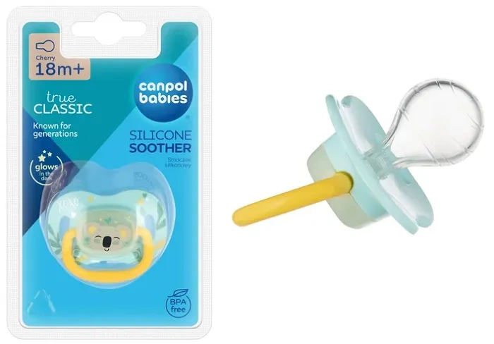 CANPOL BABIES Exotic Animals - smoczek uspokajający silikon 18 m+ okrągły | Koala