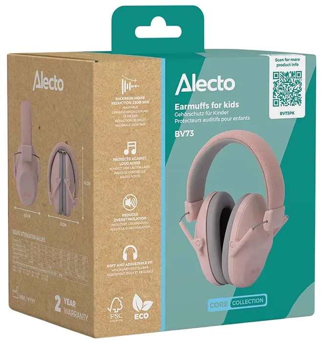 ALECTO BV73PK - słuchawki wygłuszające dla dzieci od 5. roku życia | Różowe