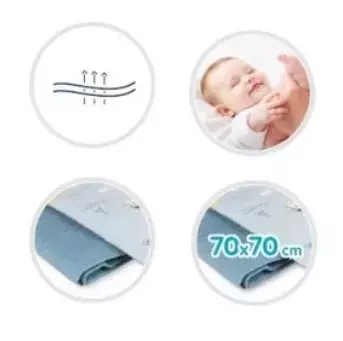 CANPOL BABIES - pieluszki muślinowe BONJOUR PARIS | niebieskie