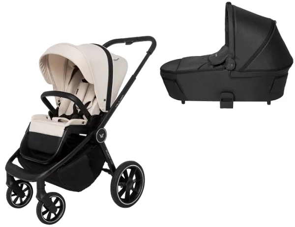 MUUVO Quick 4.0 - wózek wielofunkcyjny, zestaw 2w1 z gondolą 3.0 | Desert Sand + Jet Black