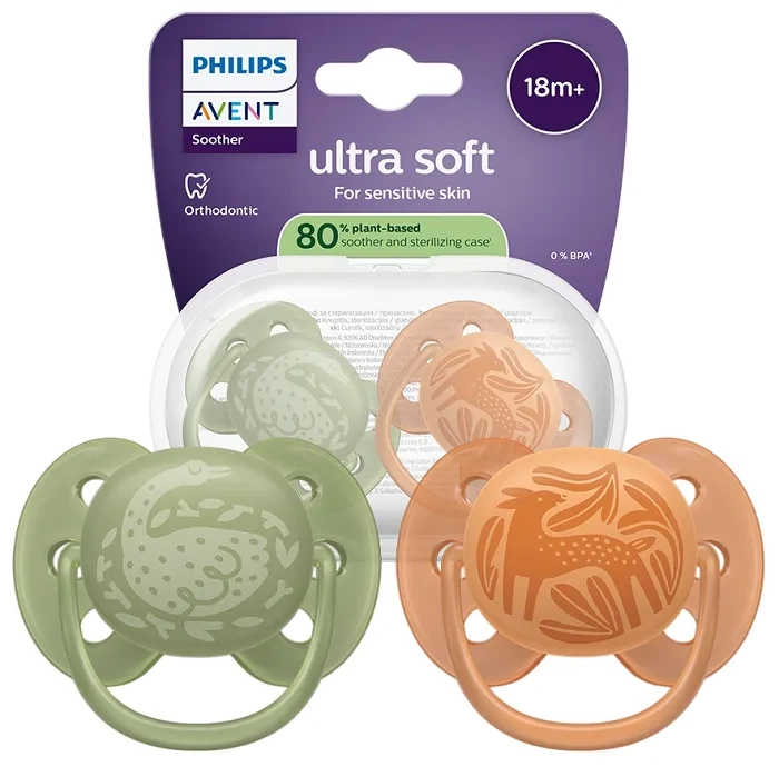 2 x smoczek ortodontyczny elastyczny avent ultra soft