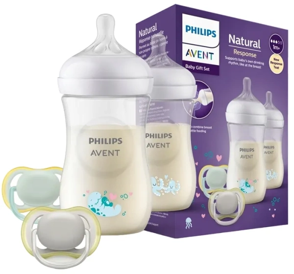 PHILIPS AVENT Natural Response - zestaw: 2 butelki 260 ml + 2 smoczki Ultra Air | 0 m+