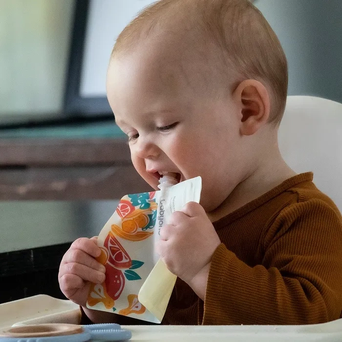 BABYONO - wielorazowe saszetki na mus, kaszkę, deserek | 5 szt.