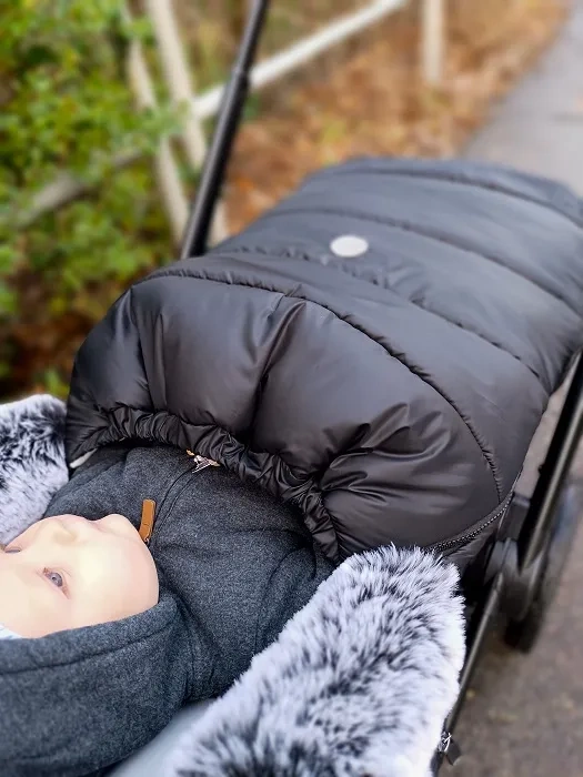 YOONCO - regulowany zimowy śpiworek do wózka z 5-punktowymi wycięciami na pasy | Dove