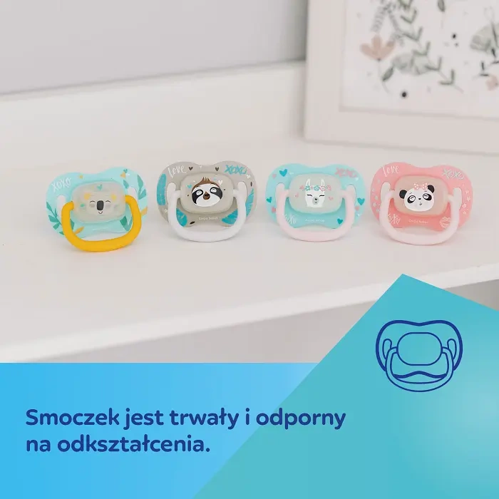 CANPOL BABIES - smoczek uspokajający silikonowy 6-18m symetryczny EXOTIC | koala
