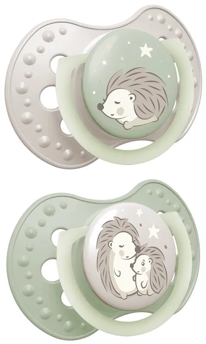 LOVI Night&Day - 2 x smoczek silikonowy dynamiczny 6-18 m | Hedgehog