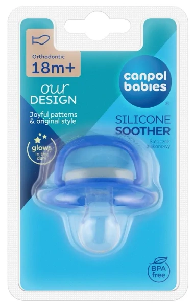 CANPOL BABIES Love & Sea - smoczek uspokajający silikon 18 m+ anatomiczny | niebieski