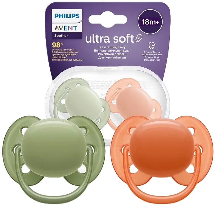 PHILIPS AVENT Ultra Soft - smoczek ortodontyczny 2 szt. | 18 m+