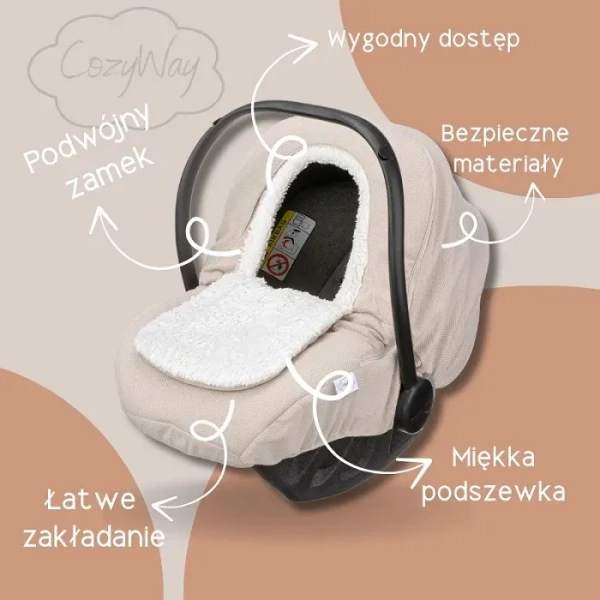 COZYWAY - pokrowiec na fotelik dla niemowlaka | Chocolate