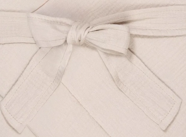 YOONCO - muślinowy rożek niemowlęcy z kokardą 75x75 cm | Beż