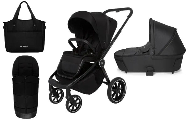 MUUVO Quick 4.0 - wózek wielofunkcyjny, zestaw 2w1 z gondolą 3.0 | Classic Black + Jet Black