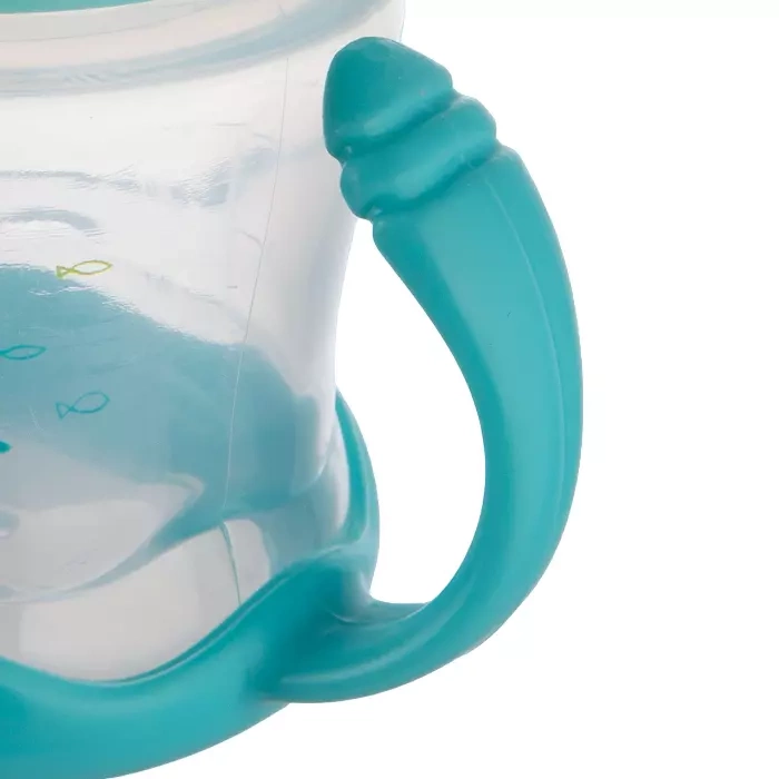 CANPOL BABIES - kubek niekapek ustnik silikonowy 180 ml | LOVE & SEA niebieski