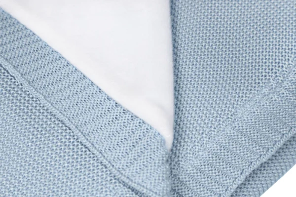 YOONCO Duo - dwustronny kocyk bambusowy z minky 80x100 cm | Błękitno-biały