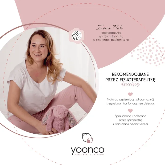 YOONCO - łóżeczko drewniane Iwi z szufladą i barierką + materac Wave | Beż-Buk