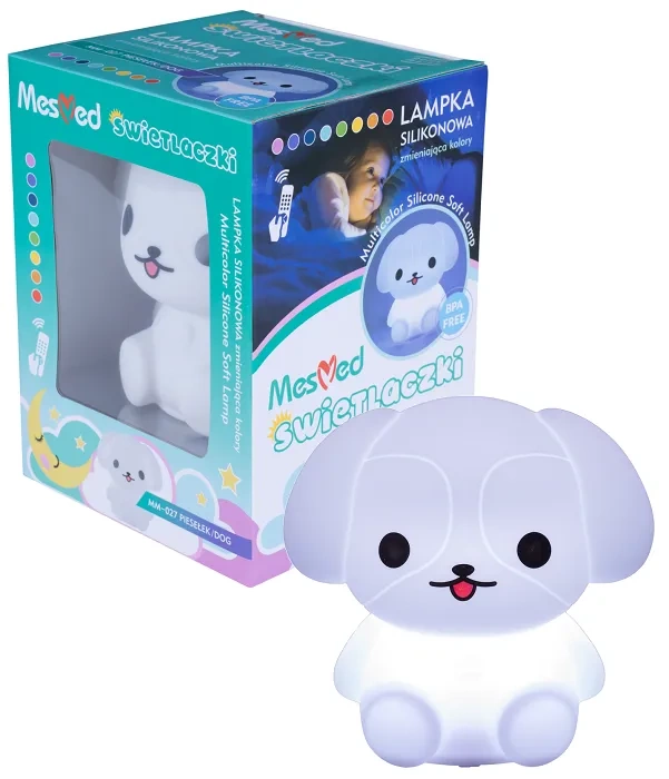 MESMED Świetlaczki - lampka silikonowa z pilotem | Piesełek