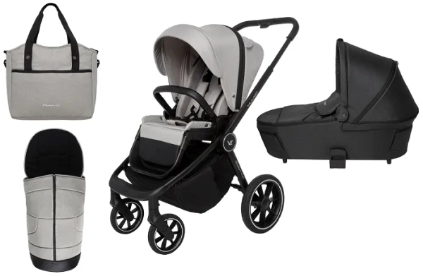 MUUVO Quick 4.0 - wózek wielofunkcyjny, zestaw 2w1 z gondolą 3.0 | Steel Grey + Jet Black