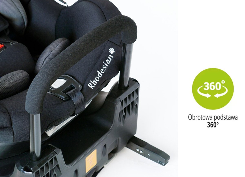 BABYSAFE Rhodesian - obrotowy fotelik samochodowy RWF FWF 0-18 kg | Black