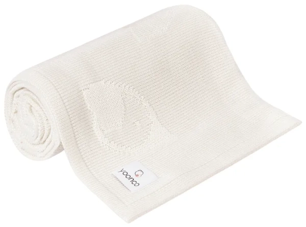 YOONCO Ptaszki - kocyk bambusowy 90x90 cm | Kremowy