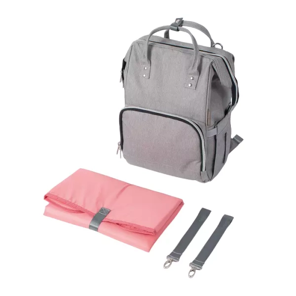 CANPOL BABIES - plecak dla mamy z funkcją przypięcia do wózka | szary