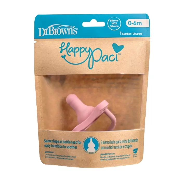 DR BROWN′S - smoczek silikonowy o kształcie butelki standard 0 m+ | różowy