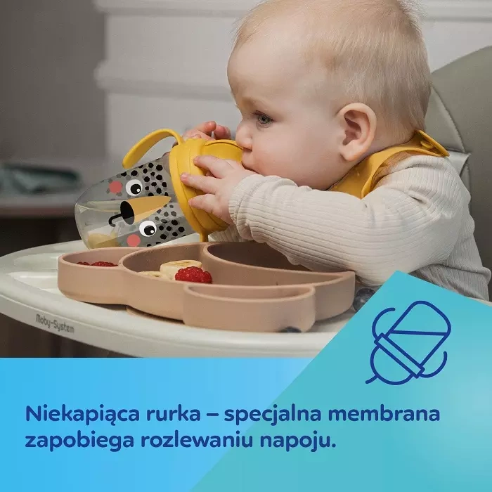 CANPOL BABIES - kubek niekapek z rurką i odważnikiem 270 ml | BabiesBoo panda
