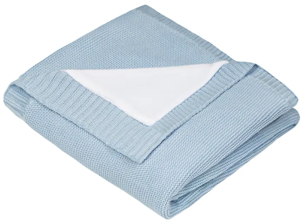 YOONCO Duo - dwustronny kocyk bambusowy z minky 80x100 cm | Błękitno-biały