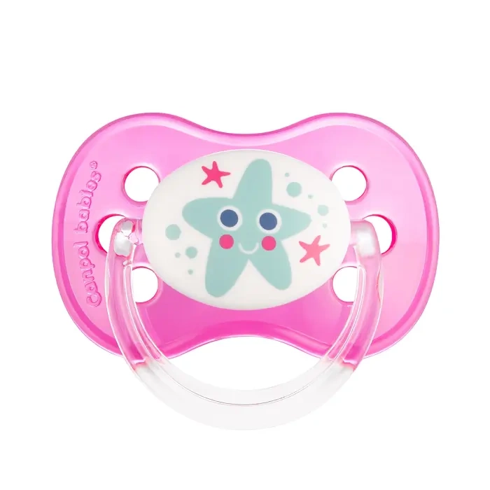 CANPOL BABIES - smoczek uspokajający silikon 6-18m anatomiczny z brokatem | LOVE&SEA 1szt.