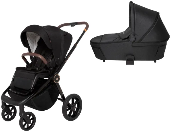 MUUVO Quick SE 2 - wózek wielofunkcyjny, zestaw 2w1 z gondolą Quick 3.0 | Sunset Black + Jet Black (+ ADAPTERY)