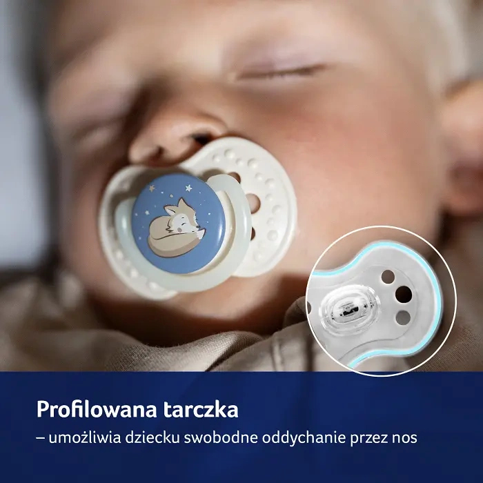 LOVI - smoczek silikonowy dynamiczny NIGHT&DAY BOY 2 szt. | 6-18 m