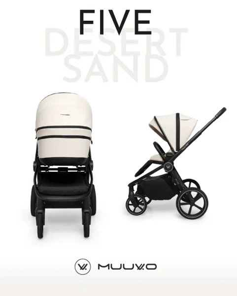MUUVO Five - wózek wielofunkcyjny, zestaw 2w1 | Desert Sand