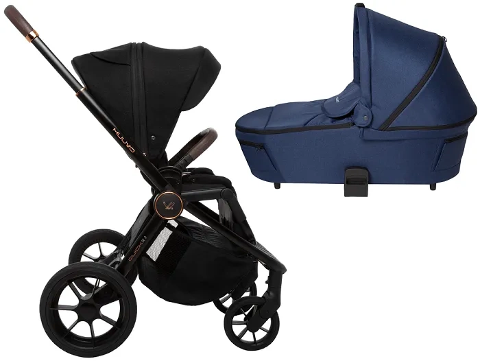 MUUVO Quick SE 2 - wózek wielofunkcyjny, zestaw 2w1 z gondolą Quick 3.0 | Sunset Black + Azure Blue (+ ADAPTERY)