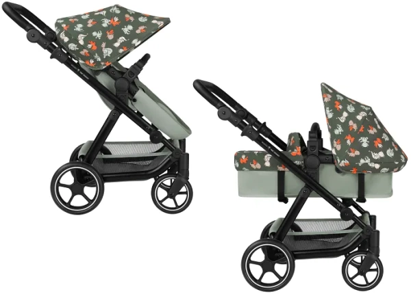 ABC DESIGN Migno - wózek dla lalek 2w1 (spacerówka + gondola) | Dragon