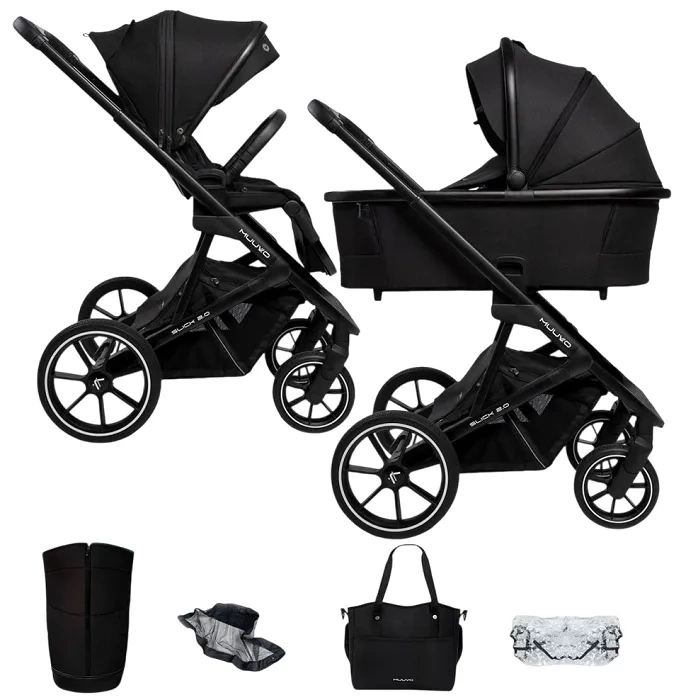 MUUVO Slick 2.0 - wózek wielofunkcyjny, zestaw 2w1 | Classic Black