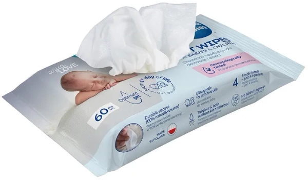 CANPOL BABIES - chusteczki nawilżane: 99% wody | 60 szt.